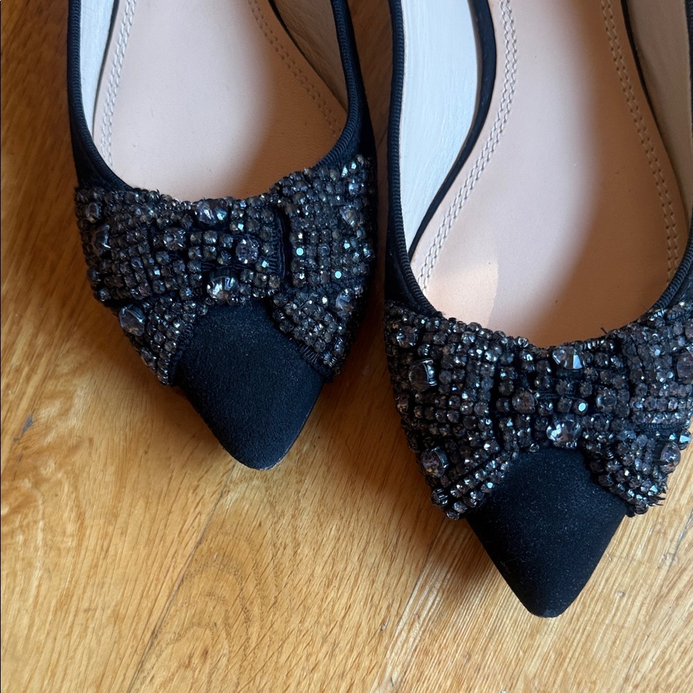 Tory Burch Black Embellished Flats - Picture 3 of 7